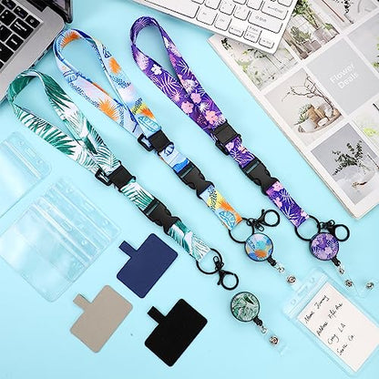 3 Pack Cruise Lanyards Set with Badge Holders and Phone Tether Tabs - color: Style a