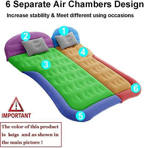 SAYGOGO SUV Air Mattress Camping Bed Cushion Pillow Inflatable Thickened Car Air Bed Mattress with Electric Air Pump Portable Sleeping Pad for Travel Camping Upgraded Version Black - color: Black