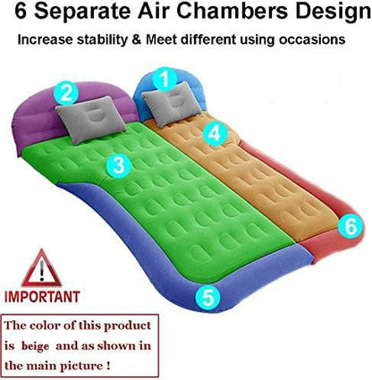 SAYGOGO SUV Air Mattress Camping Bed Cushion Pillow - Inflatable Thickened Car Air Bed with Air Pump Portable Sleeping Pad Mattress for Home Car Travel Camping Upgraded Version - Grey - color: Grey