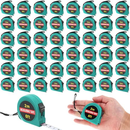 Copkim 50 Pcs 6 ft Mini Tape Measure Retractable Bulk,Water Green - color: Water Green