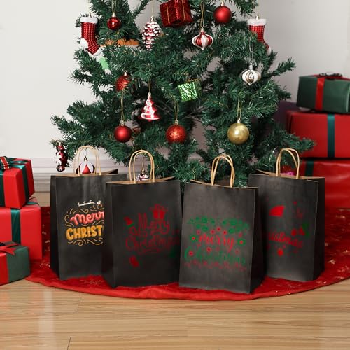 Mr. Pen- Paper Gift Bags with Handles, 32 Pack, 7.6" x 4.7" x 10.6" - color: Black, size: 32 Pack