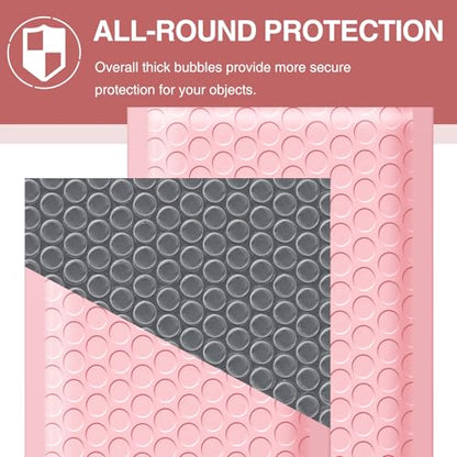 Famagic Light Pink Bubble Mailers 4x8 for Small Business, 100pcs Usable 4x7 - color: Light pink, size: 4x8 100pcs