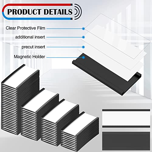 Yexiya 500 Pack Magnetic Label Holder for Metal Racks & Shelves, 1 x 2 Inch - size: 1 x 2 Inch