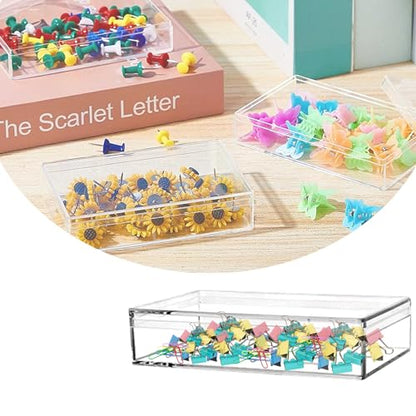 KissYou Acrylic Box 4 Pieces Small Clear Box with Lid Jewelry Storage Contanier Graduation Wedding Birthday Party Candy Boxes - size: 4.33 x 2.76 x 0.98 Inch