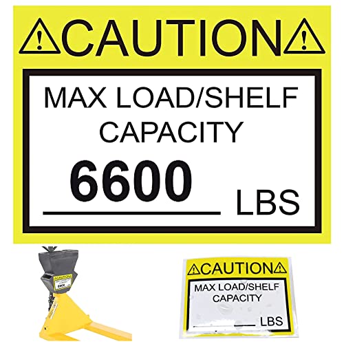 Pallet Rack Capacity Labels Caution MAX Load/Shelf LBS Warning Stickers