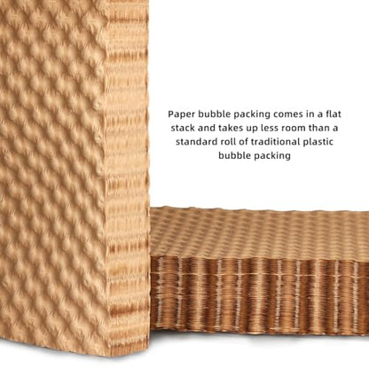 Bubble Paper Wrap 245ft*12in, Durable Kraft Bubble Paper for Moving Shipping and Storing Delicate Items Eco Friendly Cushioning Wrap Alternative Filler for Moving Boxes（Brown）