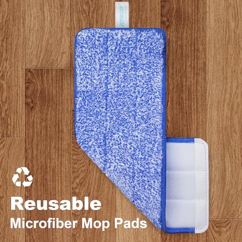 JOYMOOP Flat Mop System, Microfiber Mop and Bucket Set, Black, Household & Commercial Floor Cleaning System for Hardwood, Tile & Glass, Wet Dry Use, 60" Handle, 3 Pads - color: G