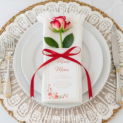 Luceinvita 5" X 7" Red Satin Ribbon Bows (50 Packs) - color: Red, size: 5x7 Inch - 50pcs