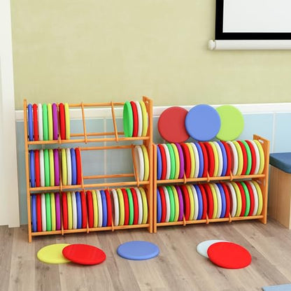 MinBoo Disc Golf Rack Stackable | Bamboo Disc Golf Shelf for Sports Disc Storage | Disc Golf Organizer with 40+ Disc Capacity | Essential Disc Golf Accessories | Discs Not Included