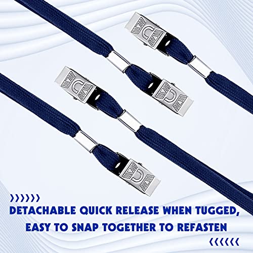 Hoolerry 300 Pcs Lanyards Bulk for ID Badges, Flat Swivel Hook, Dark Blue - color: Dark Blue