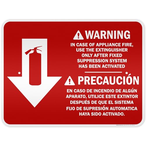 Osha Fire Extinguisher Instruction Warning Bilingual Sign, 18x24 Inches, 3M EGP Reflective .080 Aluminum, Fade Resistant, Made in USA by My Sign Center - size: 18x24 Reflective Aluminum