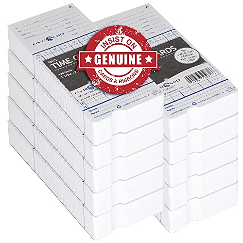 Pyramid Time Systems - Authentic Time Cards (42415MB) for Pyramid Models 2500, 2500K1, 2600 and 2650 Aligning Time Clocks, Double Sided Time Sheets (3.38 x 7.44 In) - 1000 Time Cards - Blue/Green - size: 1000 pk