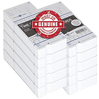 Pyramid Time Systems - Authentic Time Cards (42415MB) for Pyramid Models 2500, 2500K1, 2600 and 2650 Aligning Time Clocks, Double Sided Time Sheets (3.38 x 7.44 In) - 1000 Time Cards - Blue/Green - size: 1000 pk