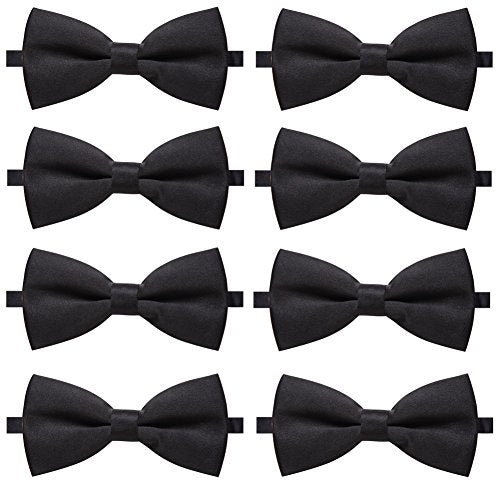 AUSKY 8 PACKS Elegant Adjustable Pre-tied Bow Ties for Men Boys (1&4&5&6&8 Pack for option) - color: L