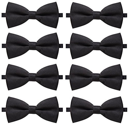 AUSKY 8 PACKS Elegant Adjustable Pre-tied Bow Ties for Men Boys (1&4&5&6&8 Pack for option) - color: L