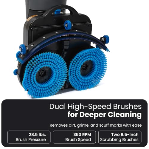 Battery Powered Portable Hand Held Walk Behind Floor Scrubber Machine 17" Cleaning Path, 17.5" Squeegee, 1.2 Gal Tank Up to 13,000 Sq. Ft./Hr.