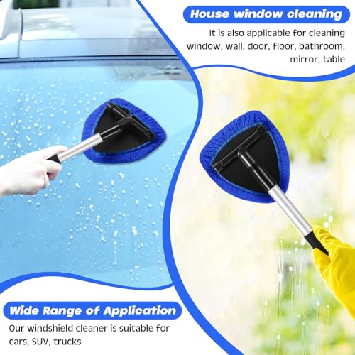 Baderke 10 Pcs Windshield Cleaning Tool Car Window Cleaner, Royal Blue - color: Royal Blue