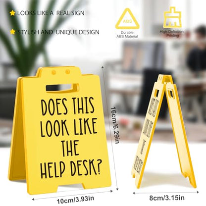 Funny Office Desk Sign – Sarcastic Cubicle Decor for Coworker, Boss, Employee – Gag Gift for Birthday, Christmas, or White Elephant - style: HELP DESK-Y