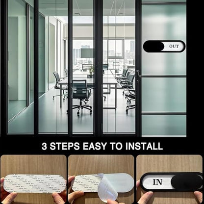 In/Out Slider Sign 3Pack, Acrylic, Black 7.4x2.2in - color: In/Out Sign, size: 3 PCS