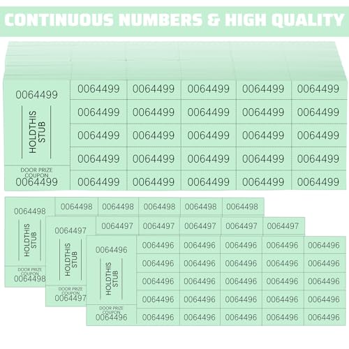 Kosiz 25 Bid 504 Raffle Ticket Sheets Chinese Auction Tickets, Light Green - color: Light Green, size: 25 Bid