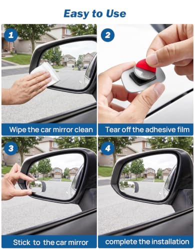 JOYTUTUS Blind Spot Mirror 2 Pack HD Frameless Convex Glass for Wide Angle View and Safer Lane Changing Compatible with Cars SUVs Trucks RVs Easy Stick On & Long Lasting Durability - size: Wedge-Shaped