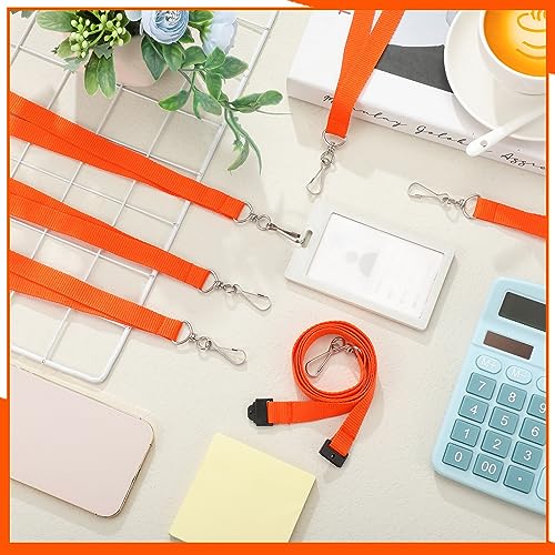 Patelai 120 Pcs Breakaway Lanyards with J Hook, Orange - color: Orange