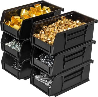 Akro-Mils 30220 AkroBins Plastic Storage Bins, 7"x4"x3", Black, 24-Pack - color: Black