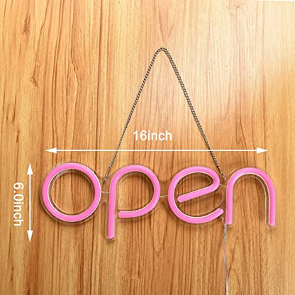 LED Open Sign,16x6 inch Open Signs for Business with Open Close Sign(Pink) - color: Pink