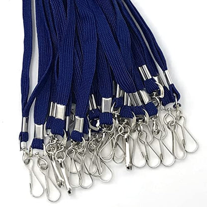 Beebel Lanyards 100 Pack Navy Blue Lanyards with Swivel Hook Clips for ID Name Badge Holder (Navy Blue, 100 Pack) - color: Navy Blue, size: 100 Pack