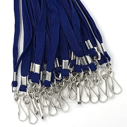 Beebel Lanyards 200 Pack Navy Blue Lanyards with Swivel Hook Clips for ID Name Badge Holder (Navy Blue, 200 Pack) - color: Navy Blue, size: 200 Pack