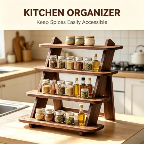 Wooden Cupcake Stand, 4 Tier Wood Rustic Cupcake Stand - color: J-Walnut-2Pcs