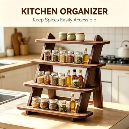 Wooden Cupcake Stand, 4 Tier Wood Rustic Cupcake Stand - color: J-Walnut-2Pcs