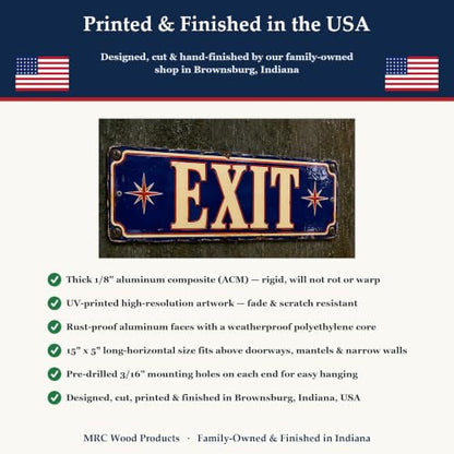 Exit Vintage Enamel Business Sign - style: EXIT