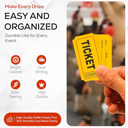 PM Company 2000 Pcs (1000 Pairs) Raffle Tickets Double, 50/50 - color: Multi-color