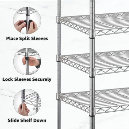 2-Pack Black 18" x 60" Additional Wire Shelf for Shelving Units, Replacement Shelves for Wire Rack - size: 18" x 60"