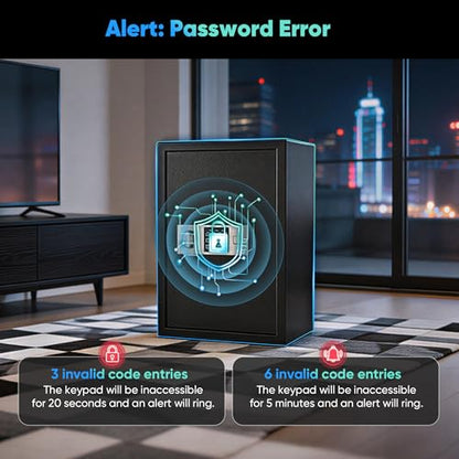 Locksworth Safe 1.92 Cubic Feet Safe Box with Electronic Keypad & Keys, Digital Security Lock Box for Home and Business Use, Money, Valuables, Guns, Jewelry and Documents, 13.8"W x 12.2"D x 19.7"H - size: 1.92 Cubic Feet