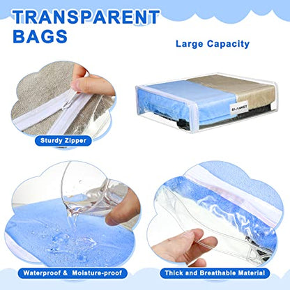 Kenning 20 Pcs Clear Zippered Storage Bags, Sheet, White, 12 x 10 x 4 Inch - color: White, size: 12 x 10 x 4 Inch