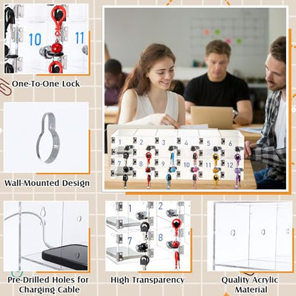 12 Slots Cell Phone Locker Box for Classroom Office Gym Factory - style: 12 Doors