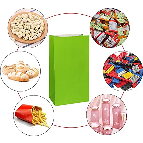 KEYYOOMY Mini Green Paper Bags Paper Lunch Bags (50 CT, 3.5x2.4x7.1 in) - color: Green, size: 3.5x2.4x7.1 in - Mini