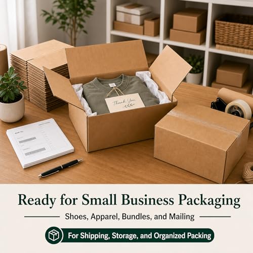 12x9x6 Brown Kraft Shipping Boxes for Small Business, 20 Pack - size: 12x9x6 Inch