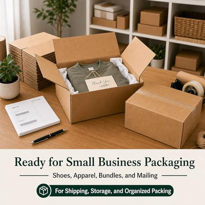12x9x6 Brown Kraft Shipping Boxes for Small Business, 20 Pack - size: 12x9x6 Inch