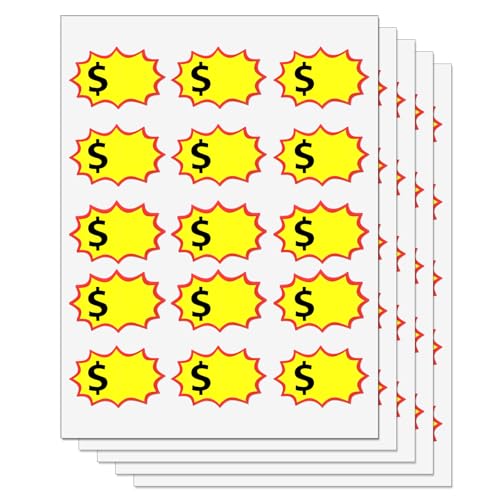 450Pcs Garage Sale Stickers,1.5"x2.25" Waterproof Removable & No-Residue - size: (1.5"x2.25")with $
