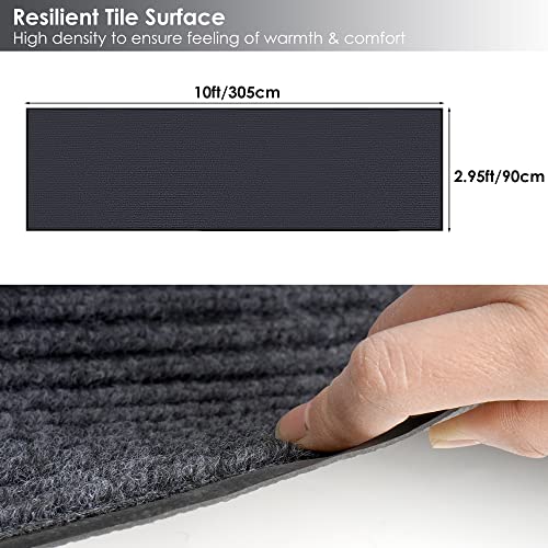 3x10ft Runner Rug Brush Step Entrance Mat Commercial Slip Door Floor Mat - color: Dark Grey