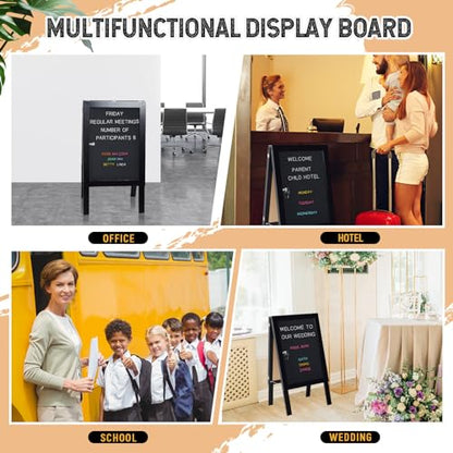 BBTO 36 x 20 Inch Double Sided Large A Frame Letter Board Sign Sidewalk Sign with Changeable Letters, Restaurant Menu Board for Cafe Bar Wedding Store Display