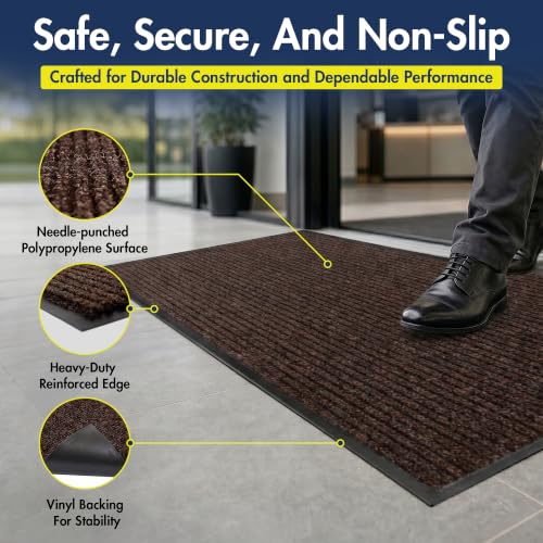 Notrax 109 Industrial Door Mat, 3' x 4' Brown, Made in the USA - color: Brown, size: 3' x 4' (Rectangular)