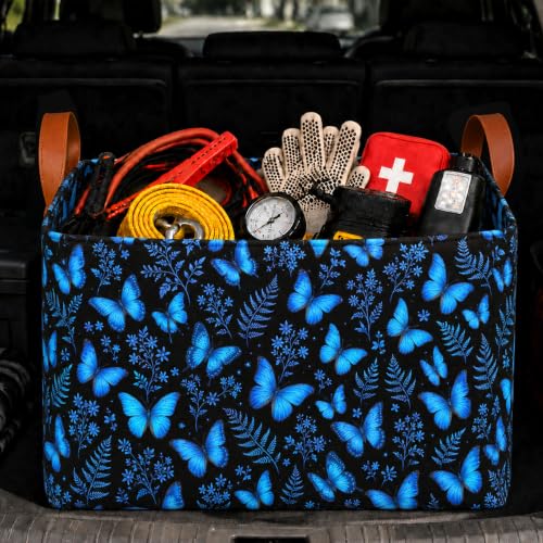 Butterfly Car Trunk Organizer 20L Fold Auto Storage Basket with Handles - color: Butterfly