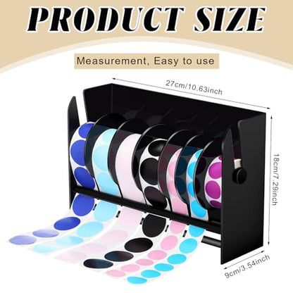 Qilery Sticker Holder Organizer Dispenser Acrylic Roll Label,7 Disks Black - style: 7 Disks Black