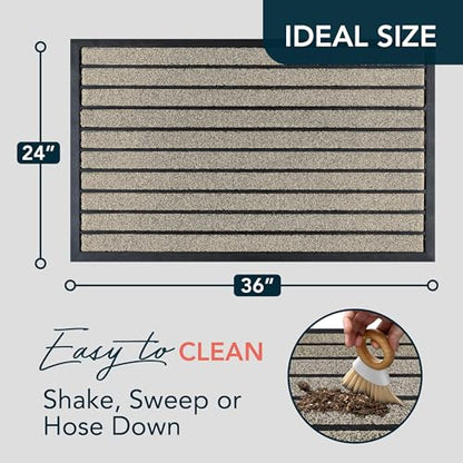 ubdyo Extra Durable Door Mat Outside Entrance (36" x 24", Bright Beige) - color: Bright Beige, size: 36" x 24" (Rectangular)