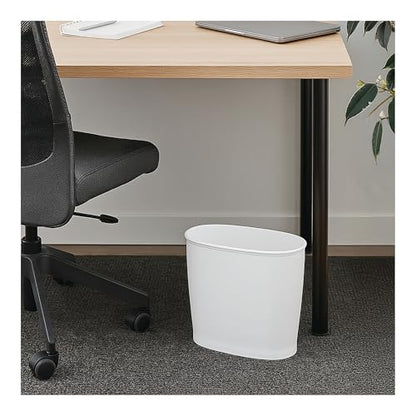iDesign Slim Plastic Bathroom Trash Can, White - color: White, style: Pack of 1