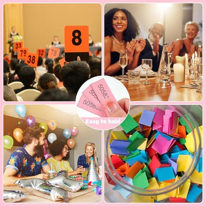 Kosiz 25 Bid 504 Raffle Ticket Sheets Chinese Auction Tickets, Pink - color: Pink, size: 25 Bid